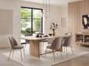 FINEBUY Esszimmerstuhl 2er Set Beige Samt goldene Beine Bild 1