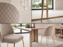 FINEBUY Esszimmerstuhl 2er Set Beige Samt goldene Beine Bild 4