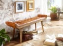 FINEBUY Polsterbank Chesterfield Ziegenleder Braun Retro Bild 2