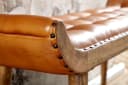 FINEBUY Polsterbank Chesterfield Ziegenleder Braun Retro Bild 5