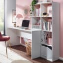 FINEBUY Schreibtisch mit Regal Weiß Modern Bild 1