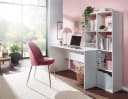 FINEBUY Schreibtisch mit Regal Weiß Modern Bild 2