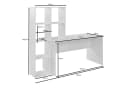FINEBUY Schreibtisch mit Regal Weiß Modern Bild 4