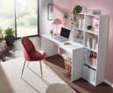 FINEBUY Schreibtisch mit Regal Weiß Modern Bild 5