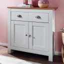 FINEBUY Sideboard Weiß Eiche Modern 2 Schubladen 2 Türen Bild 1