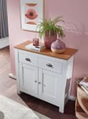 FINEBUY Sideboard Weiß Eiche Modern 2 Schubladen 2 Türen Bild 5