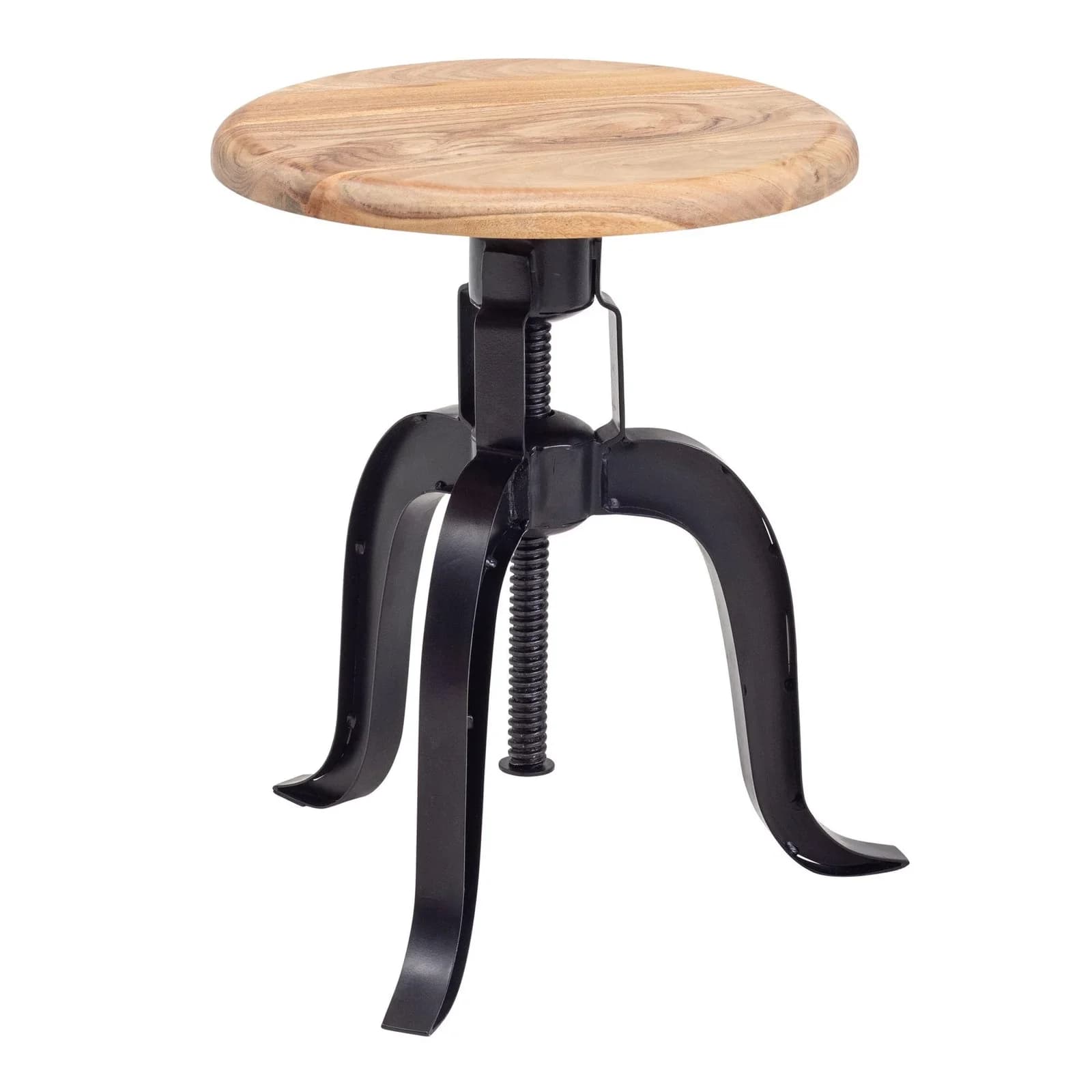 Hocker Massivholz Akazie Schwarz