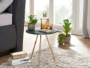 FineBuy Beistelltisch Runder Sofatisch Marmor Grün Gold Bild 2