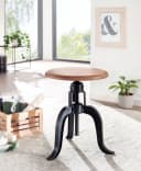 FINEBUY Drehhocker Industrial-Style Metall Akazienholz Bild 2