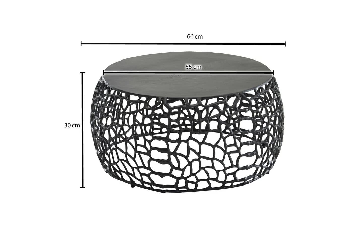 FINEBUY Couchtisch FB41461 Rund Schwarz Aluminium Metall - Bild 3