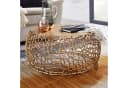 FINEBUY Couchtisch FB41462 Rund Alu Metall Gold Ast-Struktur Bild 2