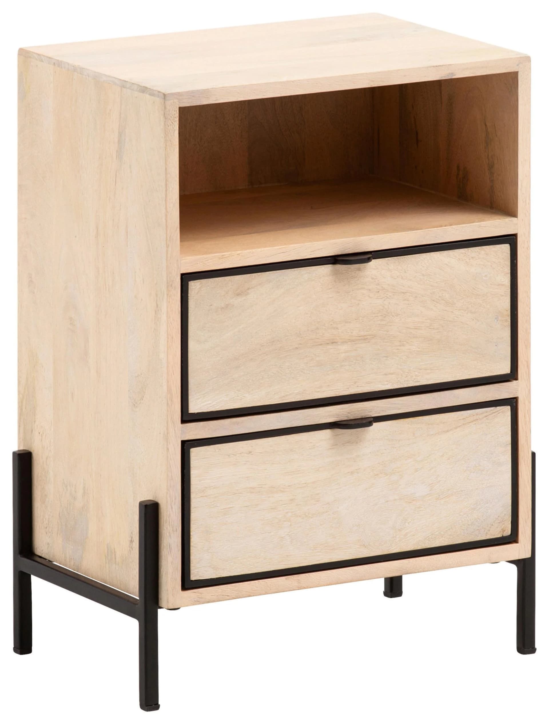 Mangoholz Massiv Nachttisch Braun Modern
