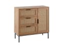 Wohnling Kommode 80 cm Eiche Rattan Modern Sideboard Bild 2