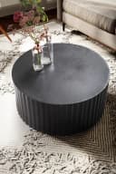 Runder Couchtisch Schwarz Metall Handgefertigt Alu Bild 5