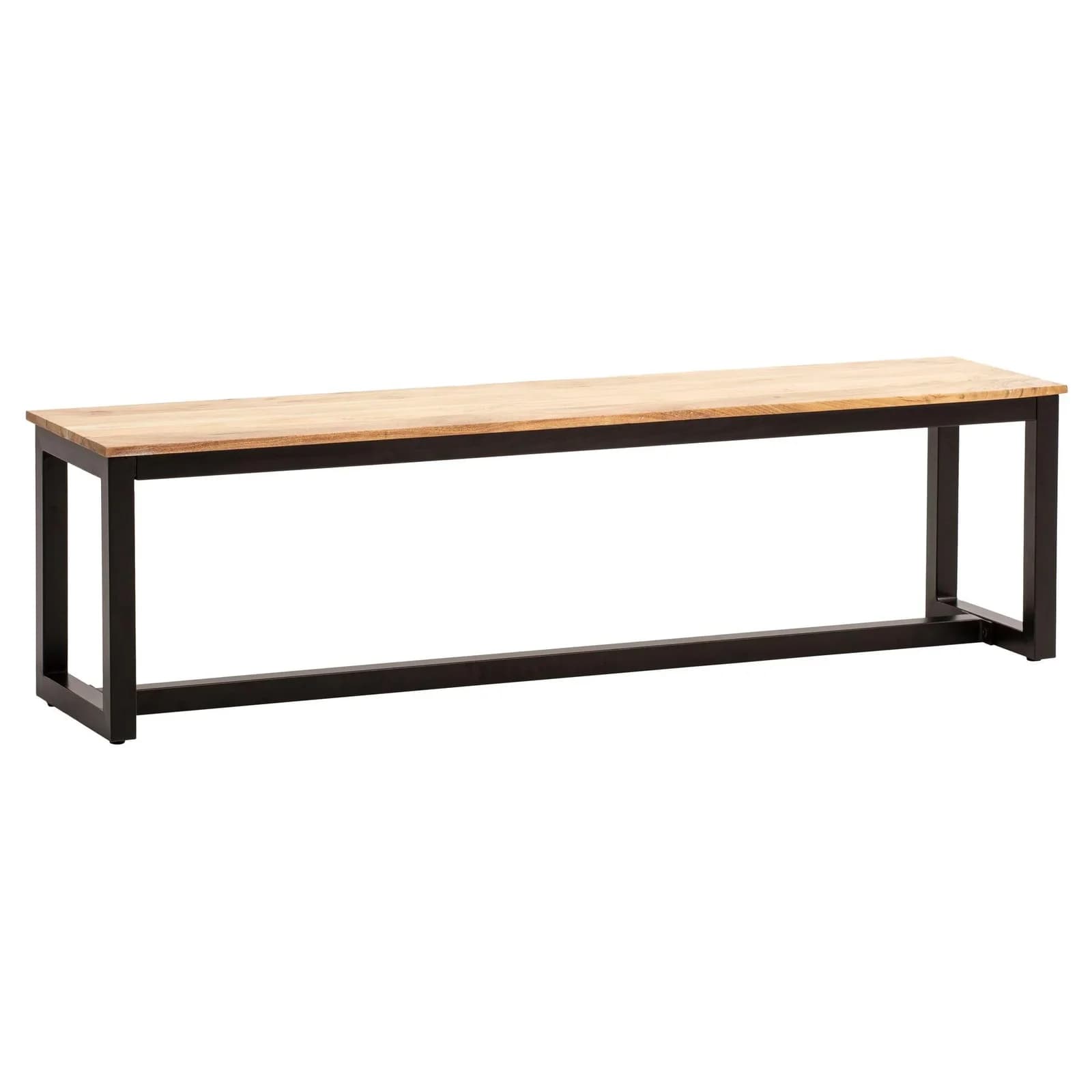 Sitzbank Akazie Massivholz Industrial Design Schwarz 120 cm