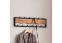 FineBuy Wandgarderobe Hakenleiste Massivholz Schwarz Metall Modern Bild 3