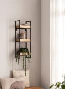 FINEBUY Wandregal Industrial Mango Massivholz Metall Hängeregal Bild 2