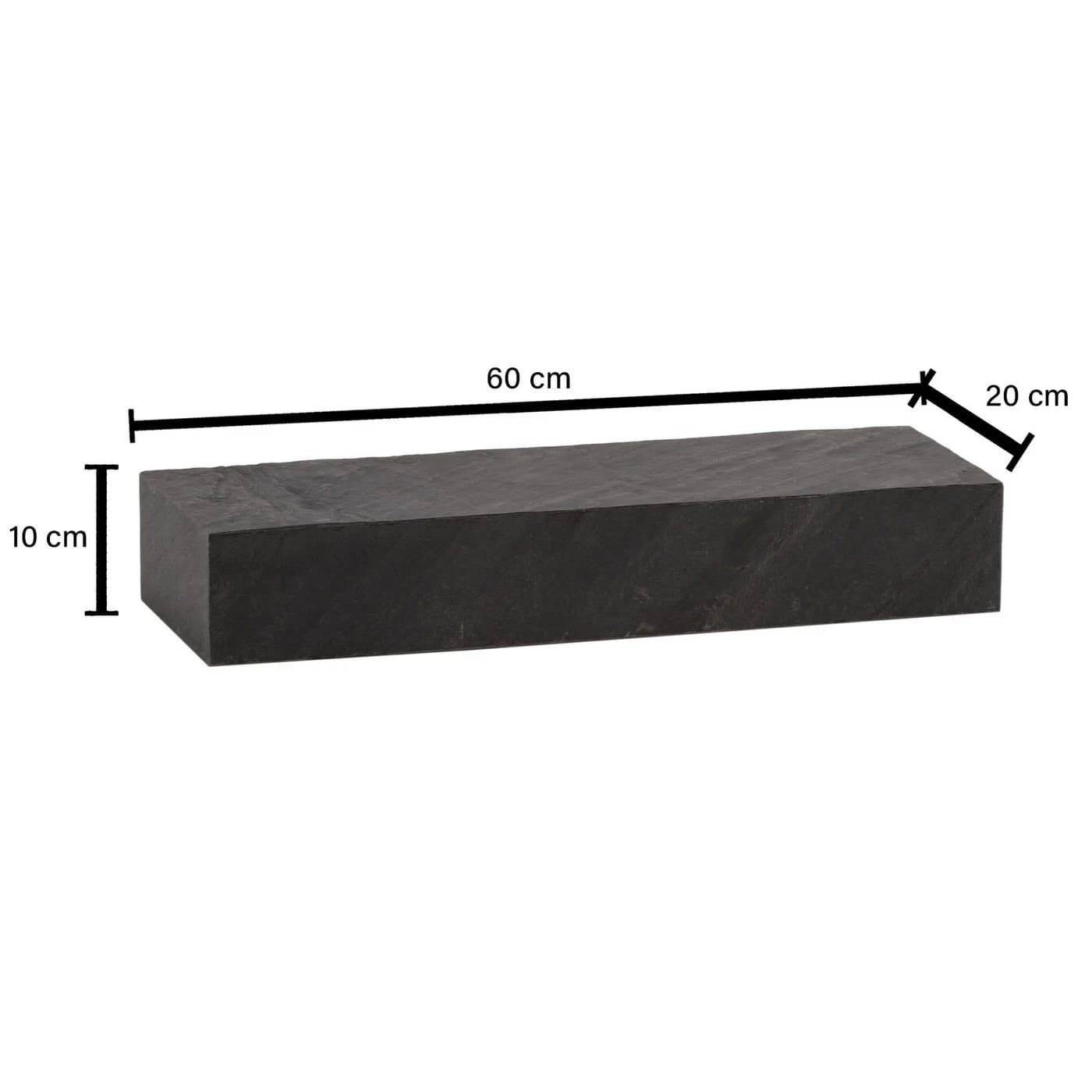 FINEBUY Wandregal FB55697 Massivholz Steinoptik Modern Schwebend - Bild 3