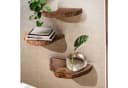 FINEBUY Wandregal 3er Set Akazie Vollholz mit Baumkante Bild 3
