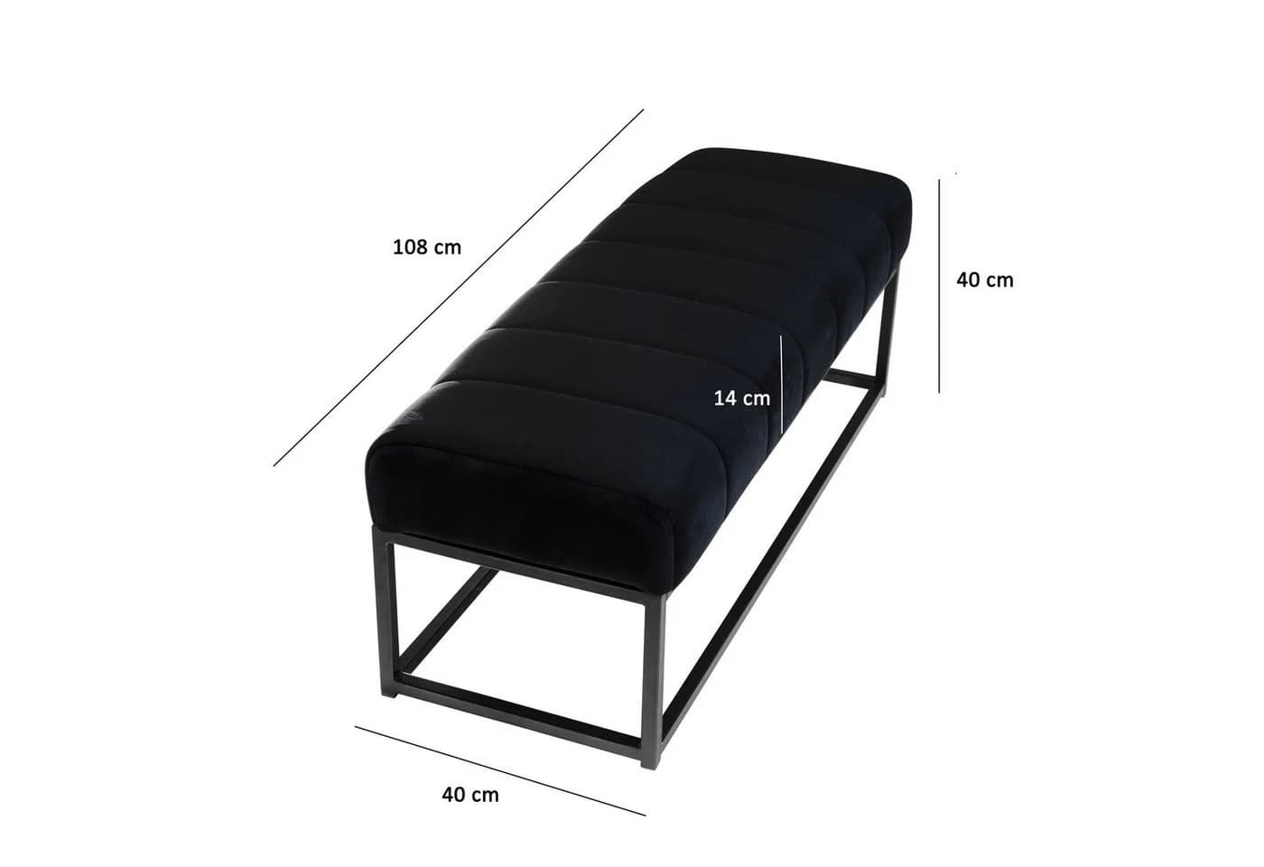 FINEBUY Bettbank FB60343 - Samt Sitzbank 108cm Modern - Bild 3