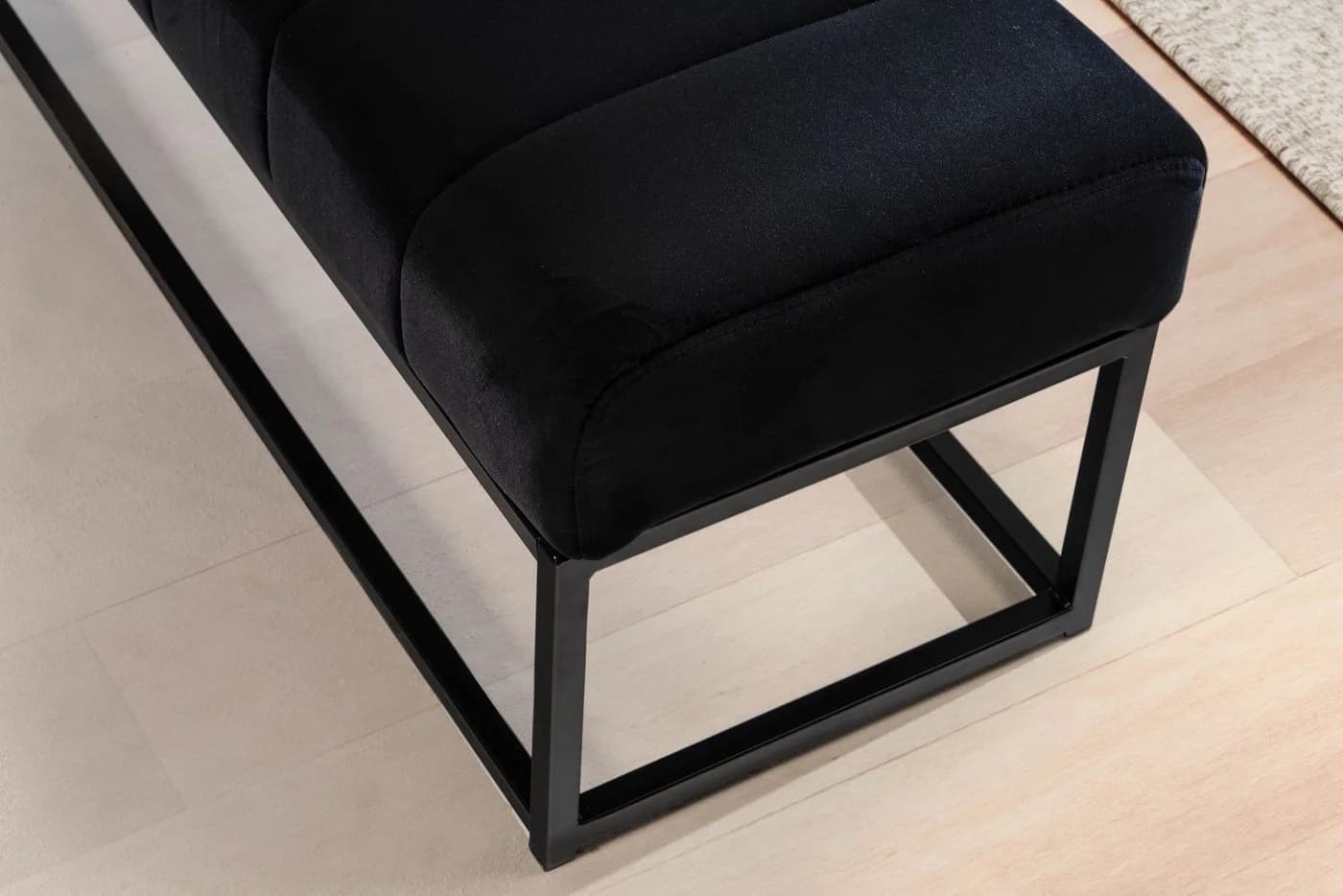 FINEBUY Bettbank FB60343 - Samt Sitzbank 108cm Modern - Bild 4
