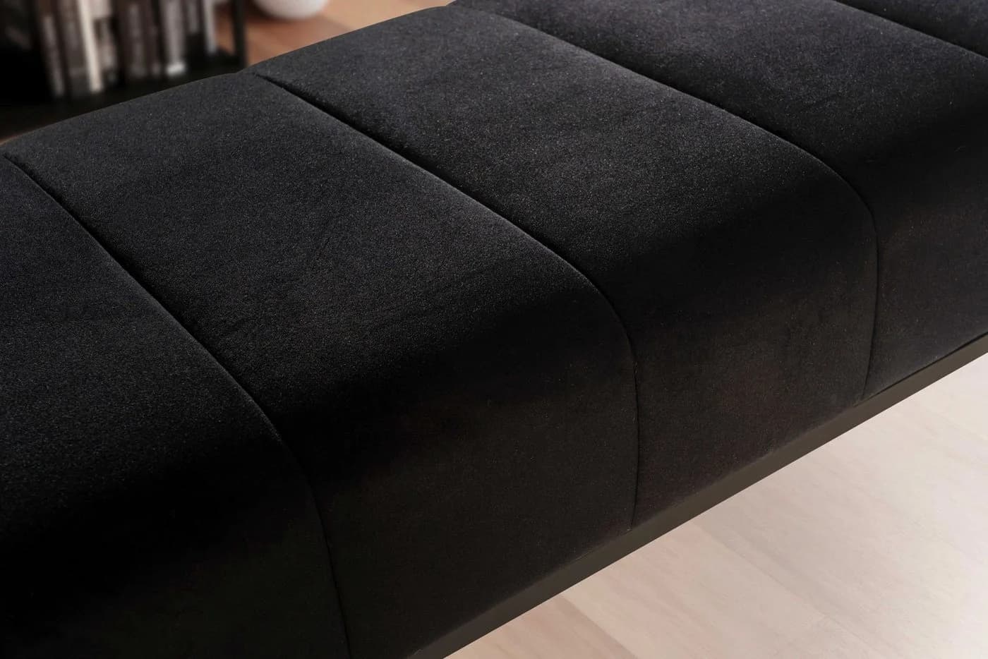 FINEBUY Bettbank FB60343 - Samt Sitzbank 108cm Modern - Bild 5