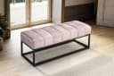FINEBUY Samt Polsterbank Rosa Modern 108 cm Bild 1