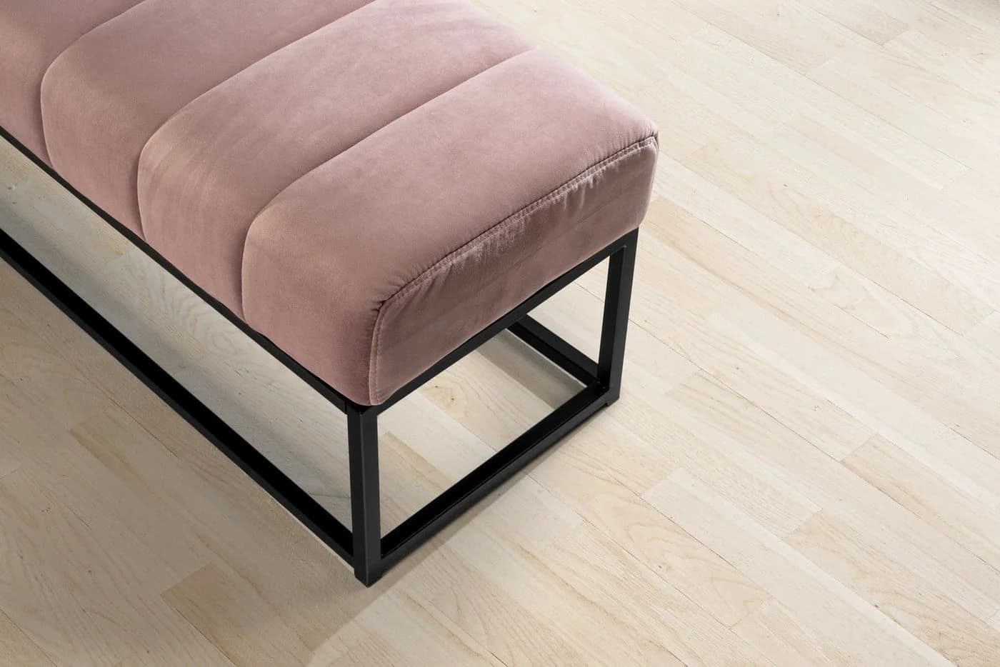 FINEBUY Samt Polsterbank Rosa Modern 108 cm - Bild 4