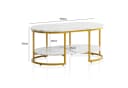 FINEBUY Couchtisch FB59209 Marmor Optik Weiß Modern Bild 3