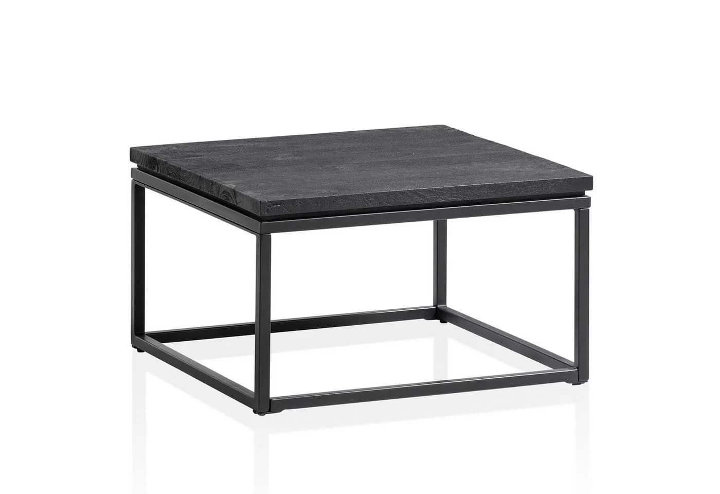 FINEBUY Couchtisch Quadratisch Massivholz Schwarz Industrial - Bild 2