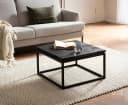 FINEBUY Couchtisch Quadratisch Massivholz Schwarz Industrial Bild 3