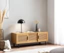 FINEBUY Lowboard TV Schrank Eiche Dekor Wiener Geflecht Modern Bild 2