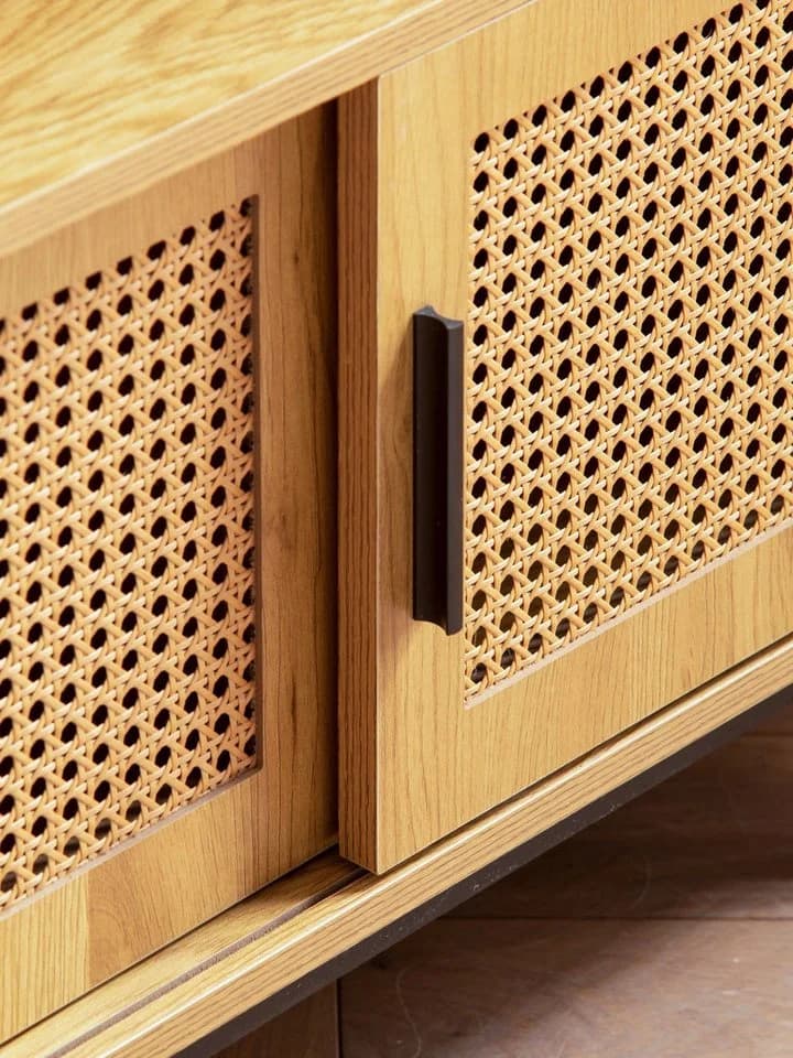 FINEBUY Lowboard TV Schrank Eiche Dekor Wiener Geflecht Modern - Bild 5