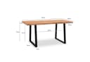 FINEBUY Schreibtisch Akazie Massivholz Metall Trapezbeine Modern Baumkante Bild 3