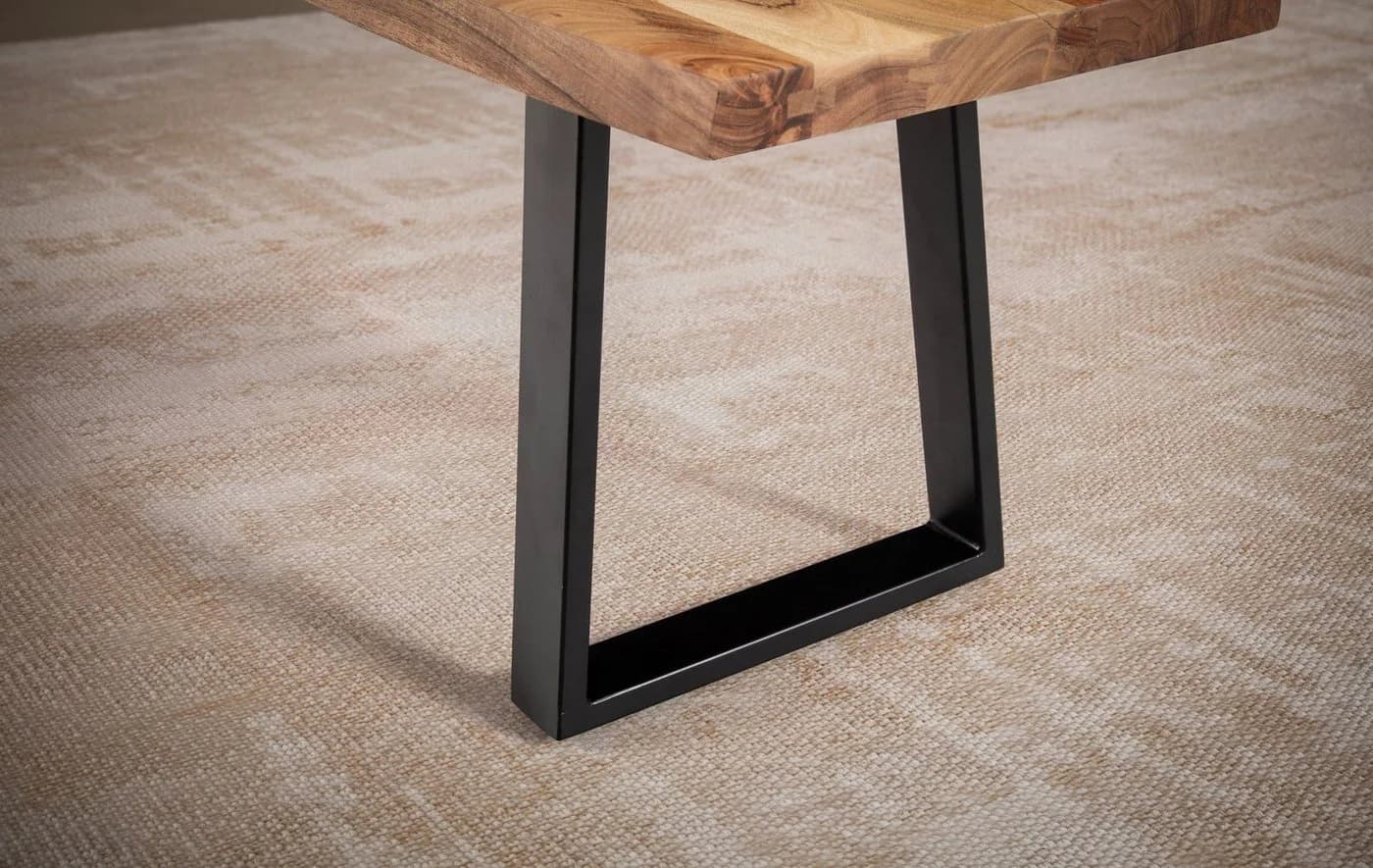 FINEBUY Essbank Akazie Massivholz Baumkante Modern - Bild 5
