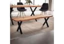 FINEBUY Essbank Akazie Massivholz Baumkante Modern Bild 2