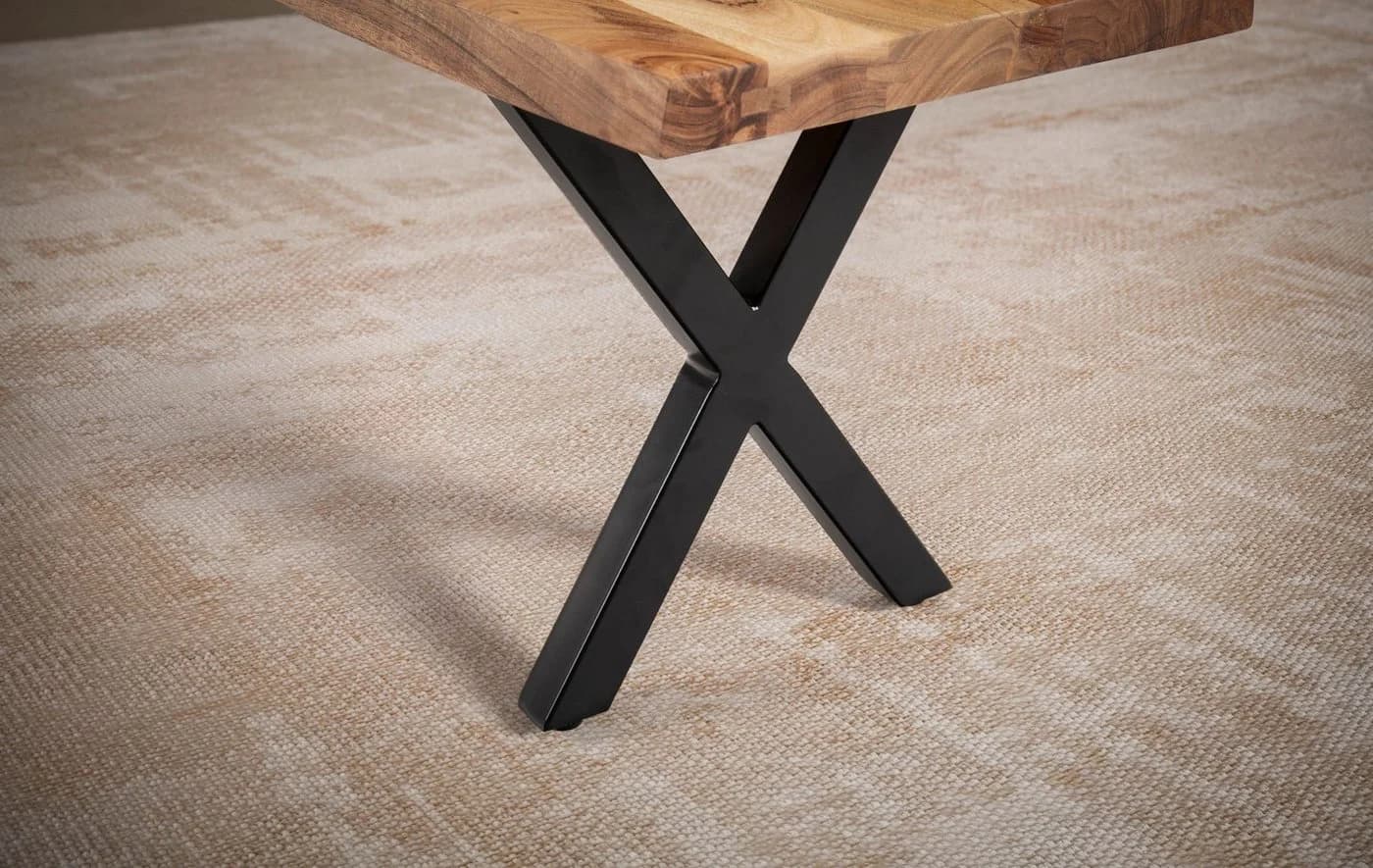 FINEBUY Essbank Akazie Massivholz Baumkante Modern - Bild 5