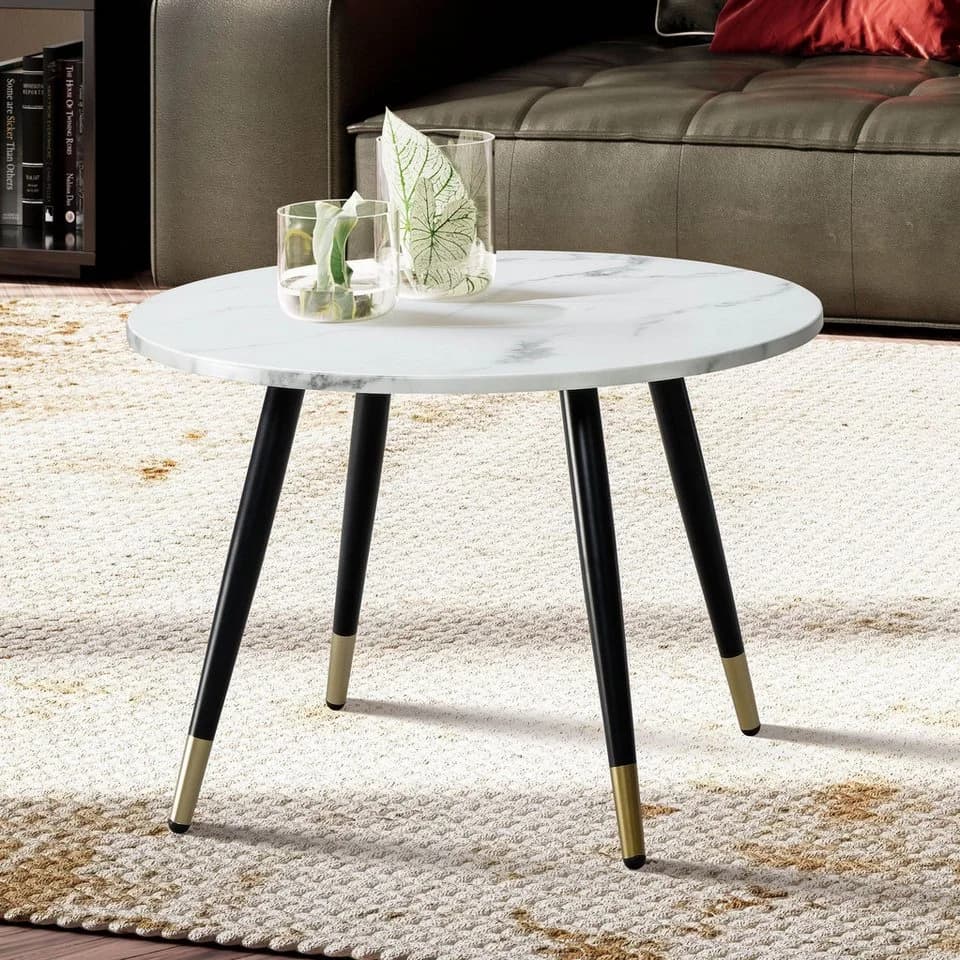 FINEBUY Couchtisch FB60703 Marmor Optik 60 cm - Bild 2