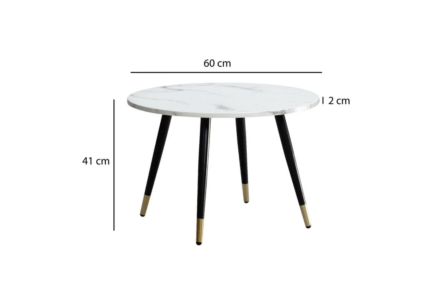 FINEBUY Couchtisch FB60703 Marmor Optik 60 cm - Bild 3