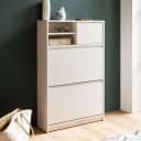 FINEBUY Schuhschrank Weiß Modern mit 3 Türen und Ablage Bild 1
