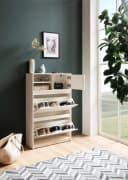 FINEBUY Schuhschrank Weiß Modern mit 3 Türen und Ablage Bild 5