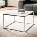 FINEBUY Couchtisch Industrial Design Weiß Metall 60 cm Bild 1