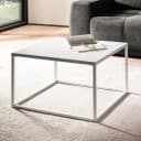 FINEBUY Couchtisch Industrial Design Weiß Metall 60 cm Bild 3