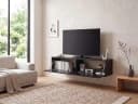 FINEBUY Hängender TV-Schrank 120 cm Marmor-Optik Schwarz Bild 1