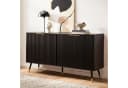 FineBuy Sideboard 150cm MDF Eiche Schwarz Dekor mit 4 Türen Bild 3