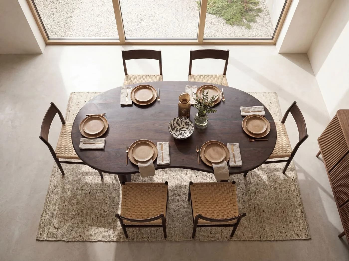 FINEBUY Esstisch FB66342 180cm Massivholz Braun Esszimmertisch Nierenform - Bild 5