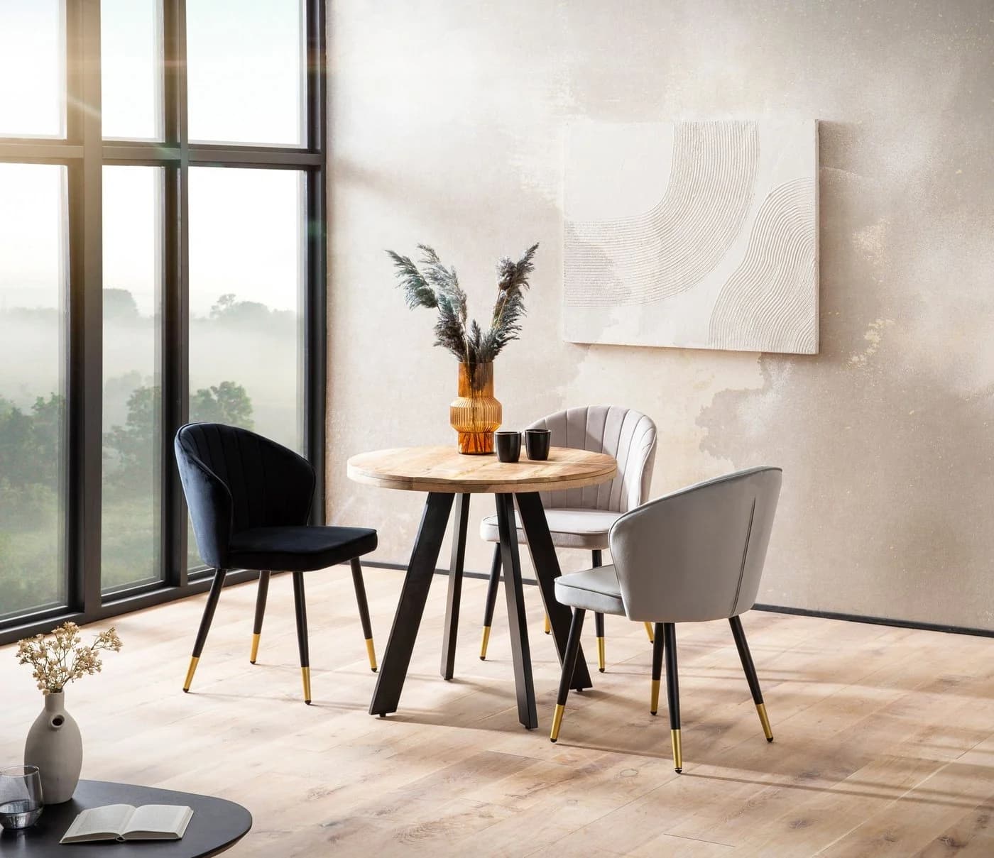 FineBuy Esstisch rund Mango Massivholz Industrial Stil - Bild 2