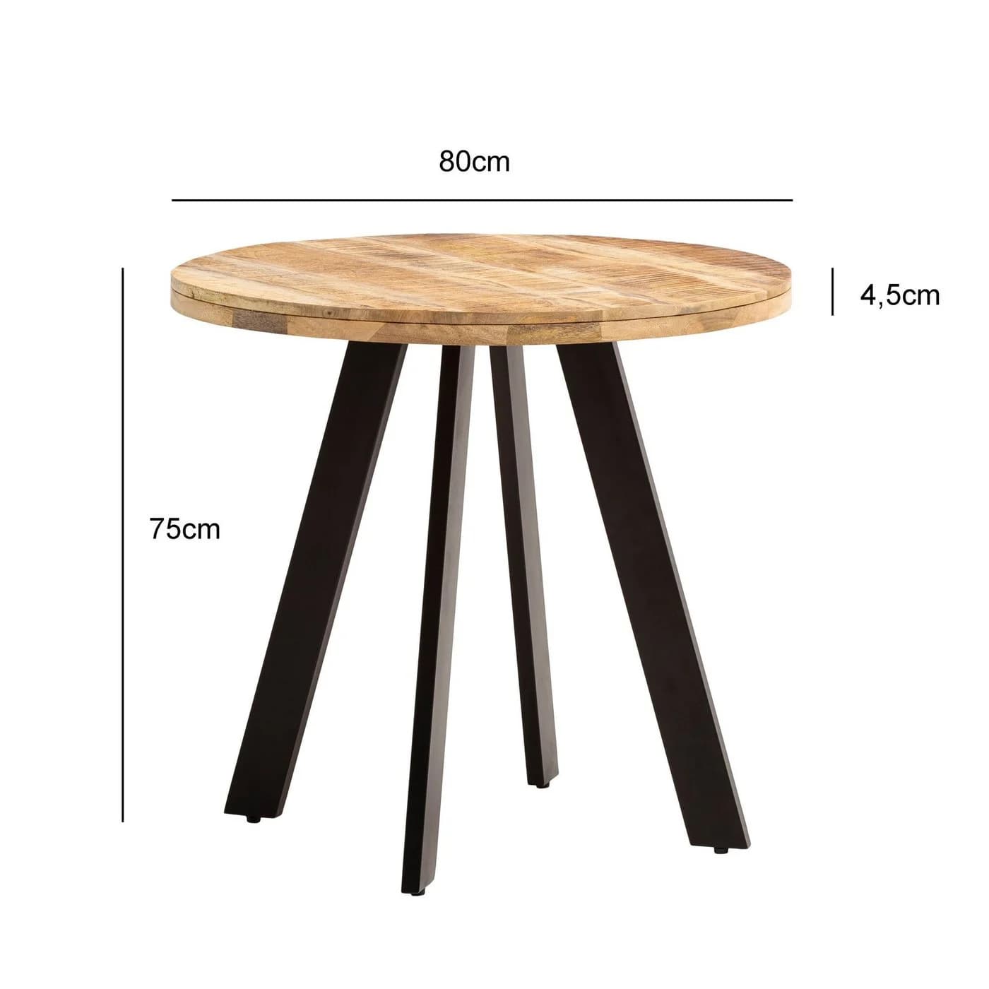 FineBuy Esstisch rund Mango Massivholz Industrial Stil - Bild 4