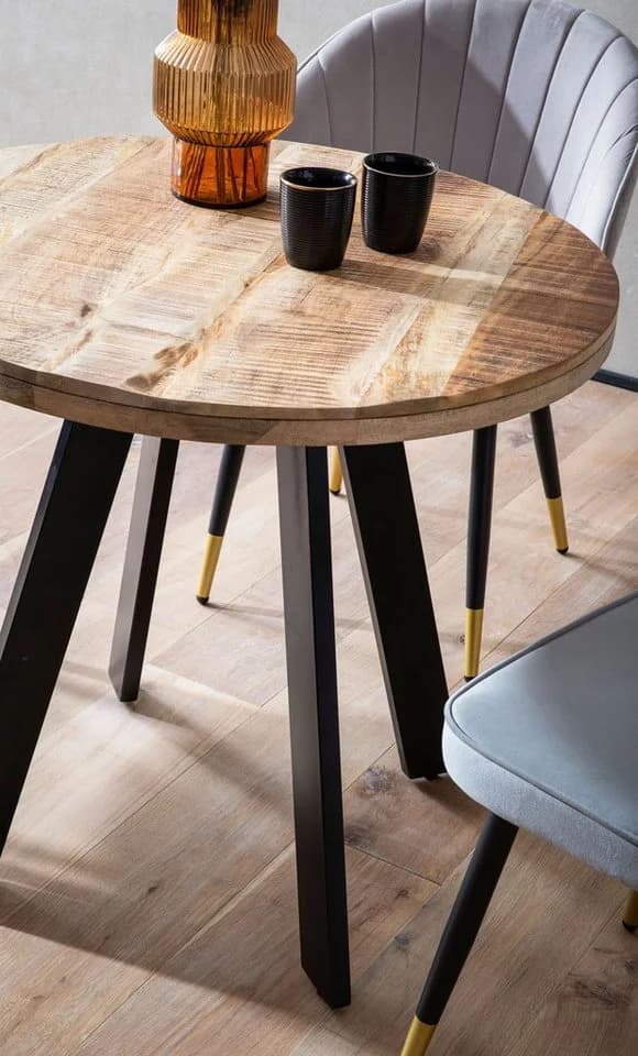 FineBuy Esstisch rund Mango Massivholz Industrial Stil - Bild 5