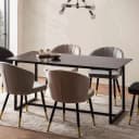 FINEBUY Esstisch 120 cm Marmor Optik Schwarz Metallbeine Modern Bild 1